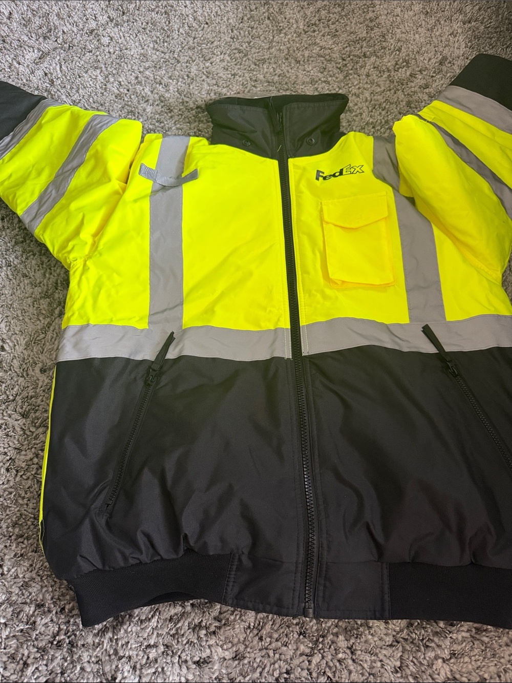 Dex High-Vis Yellow and Black Reflective Work Windbreaker FedEx